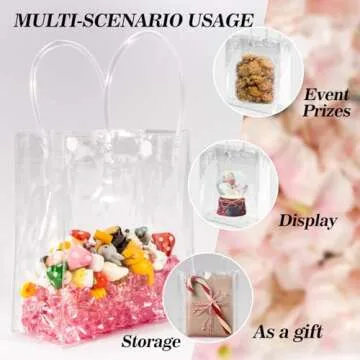 MAQIHAN 10PCS Clear PVC Gift Bags for Parties and Events
