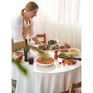 DOWAN 32 OZ Large Soup Bowls Set of 4 - White Ceramic Bowls for Ramen, Cereal, Pasta, Salad, Fruit - Dishwasher & Microwave Safe