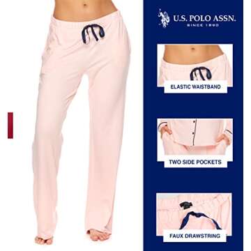 U.S. Polo Assn. Women’s Elegant Pajama Set - Light Pink