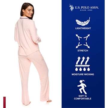 U.S. Polo Assn. Women’s Elegant Pajama Set - Light Pink