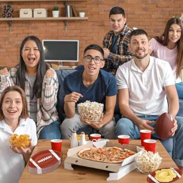 QIYANPAX 100 Pieces Football Plates Football Shaped Disposable Paper Plates Football Party Supplies for Football Party Decorations Gameday Tailgate Party Decorations