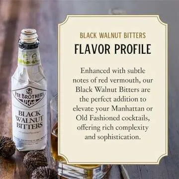 Fee Brothers Black Walnut Cocktail Bitters - Aromatic Cocktail Mixer & Concentrated Flavoring, Gluten Free, Vegan-Friendly, 5 fl oz