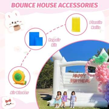 Durable 13FT White Bounce House for Parties and Events
