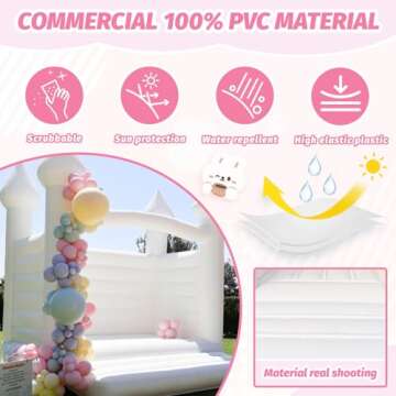 Durable 13FT White Bounce House for Parties and Events