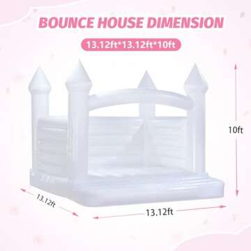 Durable 13FT White Bounce House for Parties and Events