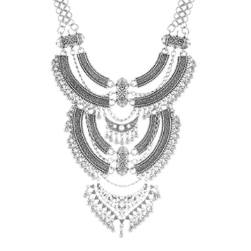 Ufraky Vintage Multilayer Ethnic Tribal Choker Necklace for Women