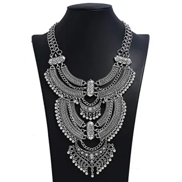 Ufraky Vintage Ethnic Tribal Choker Necklace Bohemian Jewelry