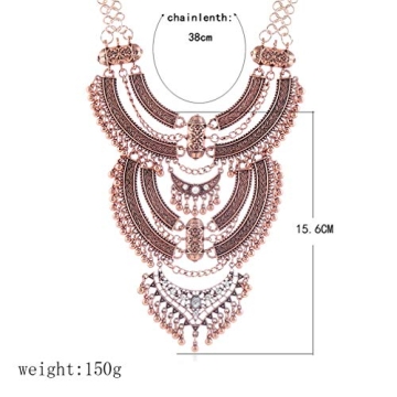 Ufraky Vintage Ethnic Tribal Choker Necklace Bohemian Jewelry