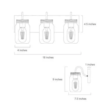 Farmhouse Mason Jar Vanity Light Fixtures for Bathrooms
