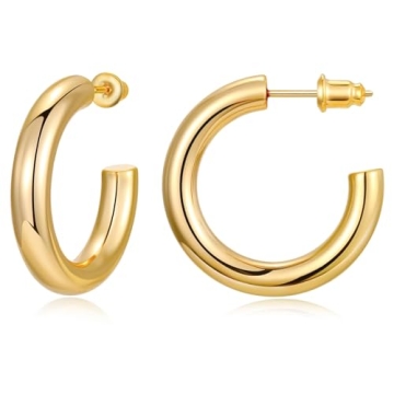 Gacimy Chunky Gold Hoop Earrings Elegant and Affordable