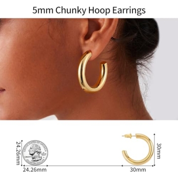 Gacimy Chunky Gold Hoop Earrings Elegant and Affordable