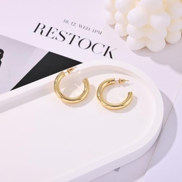 Gacimy Chunky Gold Hoop Earrings Elegant and Affordable