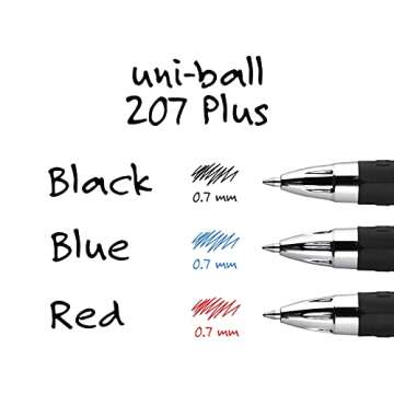 Uni-Ball Signo 207+ Gel Pen 4 Pack, 0.7mm Medium Black Pens, Gel Ink Pens | Office Supplies Sold by Uni-Ball are Pens, Ballpoint Pen, Colored Pens, Gel Pens, Fine Point, Smooth Writing Pens
