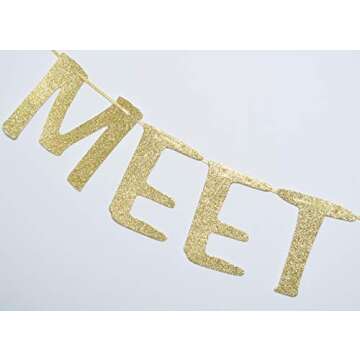 Meet the Maids Gold Glitter Banner for Bridal Shower Decor