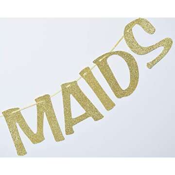 Meet the Maids Gold Glitter Banner for Bridal Shower Decor