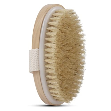 Eco-Friendly Natural Bristle Dry Skin Body Brush for Exfoliation & Circulation