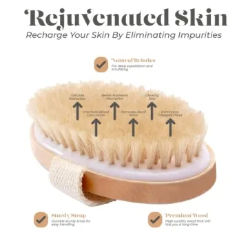 Natural Bristle Dry Skin Body Brush Eco-Friendly Exfoliation