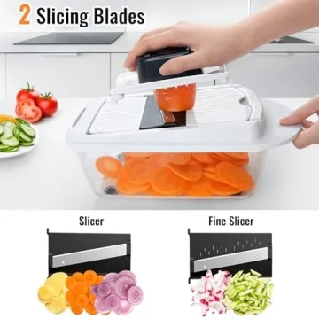 Versatile 8 Blade Vegetable Chopper with Container for Effortless Prep