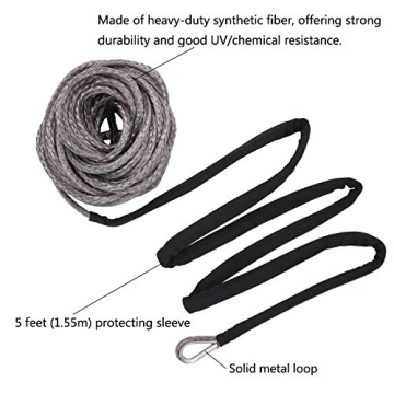 Ucreative 50ft Synthetic Winch Rope 10,000 LBs Durable Cable