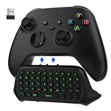 MoKo Green Backlight Keyboard for Xbox One Controller, Xbox Series X/S, Wireless Gaming Chatpad Keyp...
