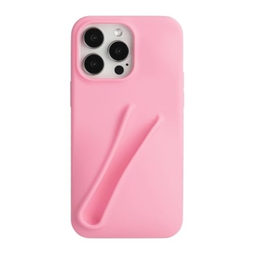 TRADAY Lip Gloss Phone Case Pink for iPhone 15 Pro Max for Women Girls Protective Silicone Shockproo...