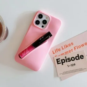 TRADAY Pink Lip Gloss Phone Case for iPhone 15 Pro Max