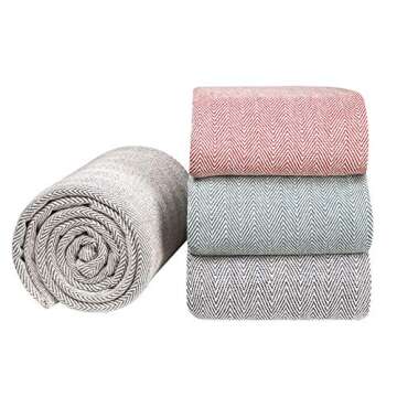 Glamburg Cotton Blanket Twin Charcoal - Soft & Cozy for All Seasons