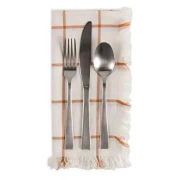 DII Checkered Cotton Napkin Set - 6 Piece in Honey Gold