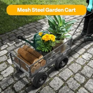 VIVOHOME Heavy Duty Garden Cart with 880 Lbs Capacity