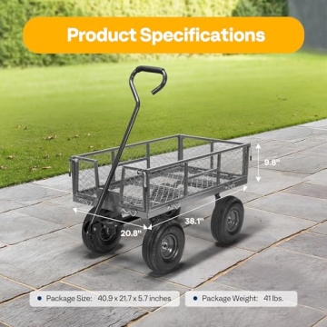 VIVOHOME Heavy Duty Garden Cart with 880 Lbs Capacity