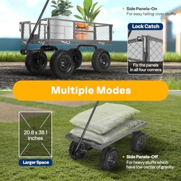 VIVOHOME Heavy Duty Garden Cart with 880 Lbs Capacity