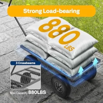 VIVOHOME Heavy Duty Garden Cart with 880 Lbs Capacity