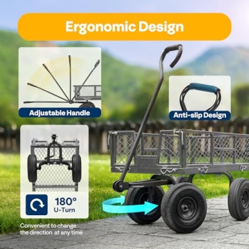 VIVOHOME Heavy Duty Garden Cart with 880 Lbs Capacity