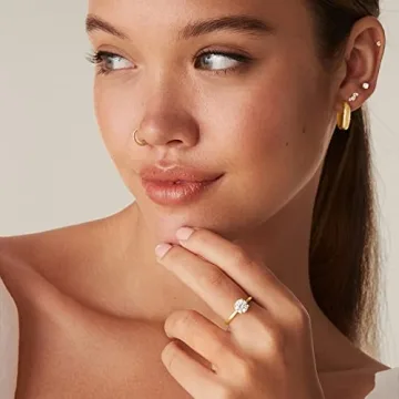 PAVOI 18K Yellow Gold Moissanite Engagement Ring