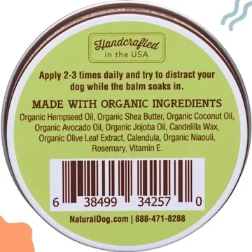 Natural Dog Company Wrinkle Balm for Dog Wrinkles (1oz Tin) All-Natural, Lick-Safe Dog Lotion for Dry Itchy Skin, French Bulldog Skin Care, Moisturizes & Cleans Wrinkle Folds, Plant-Based, Made in USA