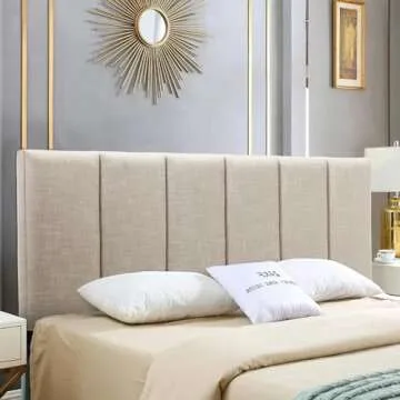 HAOBO Home Upholstered Headboard Foldable King Size Headboards Eastern King/California King Linen Panel with Height Adjustments