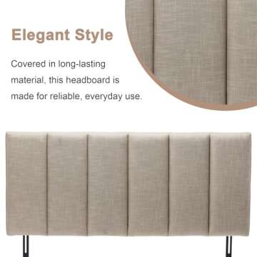 HAOBO Home Upholstered Headboard Foldable King Size Headboards Eastern King/California King Linen Panel with Height Adjustments