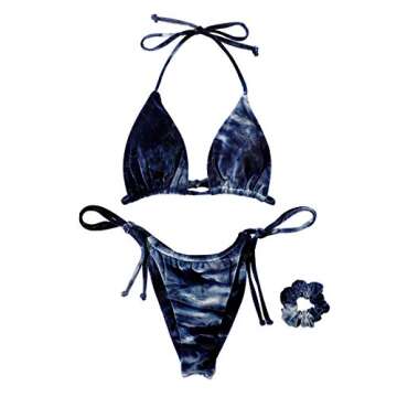 SUUKSESS Women Slimming Halter Bikini Sets (Navy Blue, L)