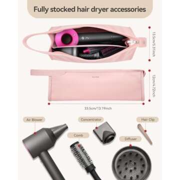 HEXTEK Waterproof Airwrap Travel Case for Hair Dryers