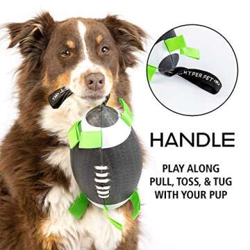 Hyper Pet Grab Tabs Dog Toys - Interactive Dog Toys for Fetch, Tug, Retrieving & Water Play - 7" Football - for All Breeds