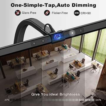 KableRika LED Desk Lamp, 24W Brightest Architect for Home Office, 31.5" Wide Tall Desk Lamp with Clamp, Dimmable Task Lamp, Auto Setting, 6 Color Modes for Lighting/Workbench/Monitor