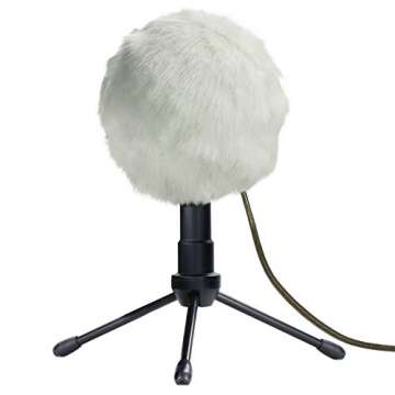 Blue Snowball Furry Windscreen Cover Muff - Professional Snowball ICE Mic Foam Wind Cover Windshield Pop Filter for Recordings, Broadcasting, Singing by Sunmon （White）
