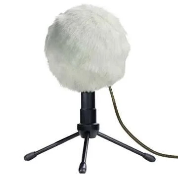 Blue Snowball Furry Windscreen Cover Muff - Professional Snowball ICE Mic Foam Wind Cover Windshield Pop Filter for Recordings, Broadcasting, Singing by Sunmon （White）