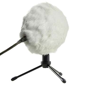 Blue Snowball Furry Windscreen Cover Muff - Professional Snowball ICE Mic Foam Wind Cover Windshield Pop Filter for Recordings, Broadcasting, Singing by Sunmon （White）