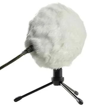 Blue Snowball Furry Windscreen Cover Muff - Professional Snowball ICE Mic Foam Wind Cover Windshield Pop Filter for Recordings, Broadcasting, Singing by Sunmon （White）