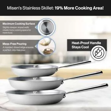 Misen 5-Ply Stainless Steel 10" Pan for Professional Cooking