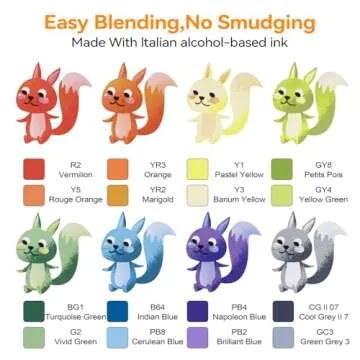 SFAIH Brush Tip Alcohol Markers Set - 49 Colors Double Tipped Art Markers for Artist Adult Coloring Illustration, Gifts for Artist Adult, Dual Tip Brush & Chisel - Refillable Ink