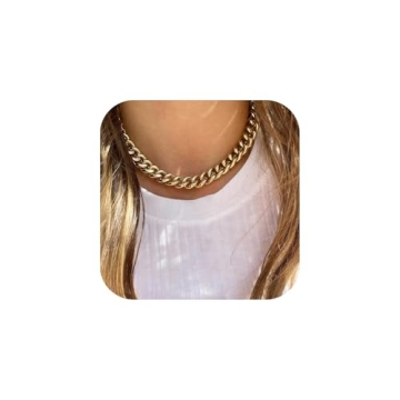 NOKMIT Chunky Cuban Link Curb Chain Necklace - Elegant and Trendy Statement Jewelry