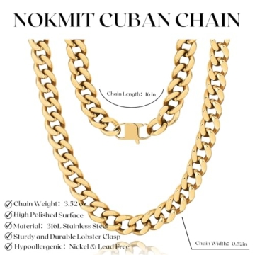 Trendy NOKMIT Chunky Cuban Link Necklace for Everyone