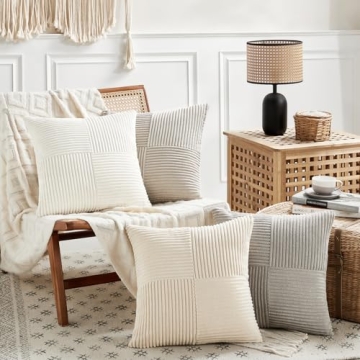 Tan Decorative Throw Pillow Covers for Living Room Couch